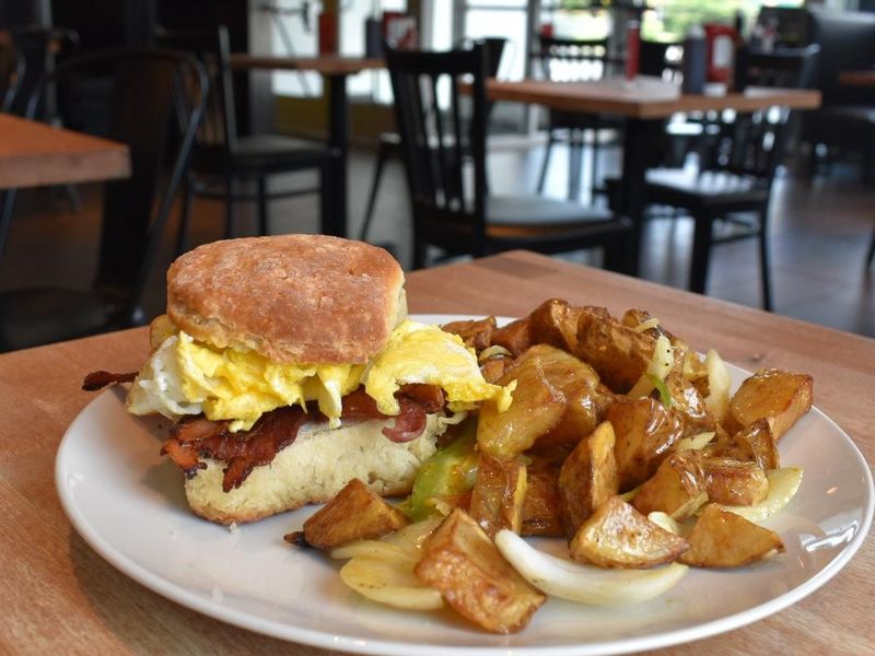 Bacon Biscuit Sandwich at Sunrise Social